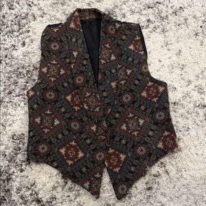Vintage D.D. Cooper Western Wear Tribal Aztec Print Vest 
Size Small